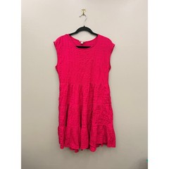 Knox Rose Hot Pink Tiered Mini Dress Size Small Boho Cottagecore