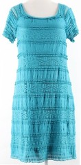 Dressbarn Sz 4 Aqua Lace Over Cotton Liner Nylon Spandex Poly Dress