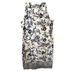 CHARTER CLUB SIZE Xl STRETCH KNEE LENGTH SHEATH DRESS Black Floral On Cream