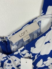 Loft Dress Womens 6 Forget Me Not Ponte Seamed Flare Midi Blue White New Beach