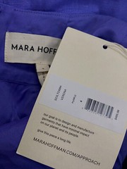 $495 Mara Hoffman Women&rsquo;s Purple Criss-Cross Back Linen-Blend Midi Dress Size 4