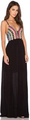 CHLOE OLIVER Wish You Were Here Boho Embroidered Sequin Bead Long Maxi Dress S