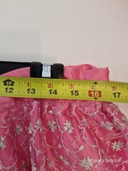 Womens Blouse & Sheer Skirt Small Pink Lined Classic Floral Embroidered Back Zip