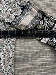 Tantrums Peasant Tassels Moroccan Dress Womens M Gray Black Multi 3/4 Sleeves