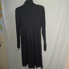 Motherhood Maternity Fit & Flare Turtleneck Maternity Black Small Dress (EN)