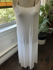 NEW Billy J White high low midi dress with slip v neck bow front 14 L NWT