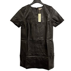 Roolee Dress Womens M Black Vegan Leather Midi Edgy Event Date Night Party
