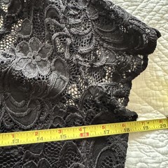 ODCOCD Dress Womens Large Black Lace Floral Sheath Lined Short Sleeve Party