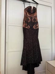 Elegant Black and Brown Evening Gown – Jovani