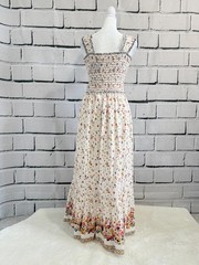NWT Max Studio London XS Floral Smocked Maxi Dress Cotton Boho Cottagecore