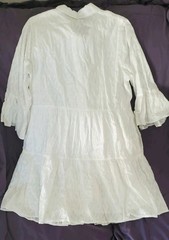 Tommy Bahama Womens Sz M Dress Gauzy Cotton Button Front Tiered Beachy