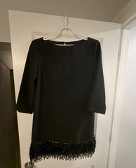Kate Spade New York Black Sequin Fringe Mini Dress Size 2