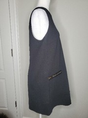 J. Crew Women’s Black 97% Cotton Gold Zip Sleeveless Sheath Dress Sz Medium