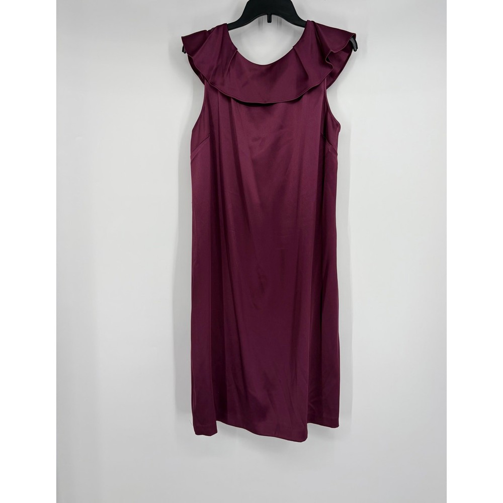 St. John Ruffle Neckline Formal Shift Dress