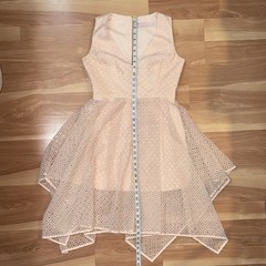 Keepsake The Label $275 Last Dance Eyelet In Soft Peach A Line Dress Size Large