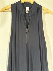 NWT Lole Jana Womens Medium Black Zip Up Woven Mock Neck Flowy Dress Whimsy Goth