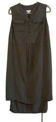 Liz Lang Maternity Summer Dress Women&rsquo;s S Olive Green Tank Drawstring High Low