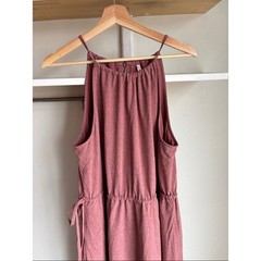 SOMA Dress Ever Stretch Travel Built in Bra Halter Midi Pink Rose XL