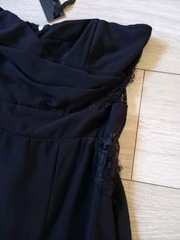 TFNC Black Sheer Boned Strapless Maxi Dress BNWT RRP £55 Lace Trims UK10/12