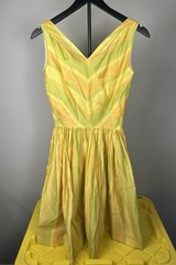 True Vintage 50&rsquo;s Carole King Chevron Striped Fit-and-Flare Sundress 27” Waist