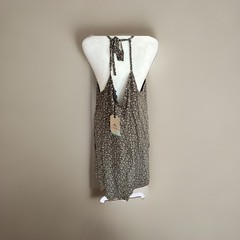 NWT prAna Epicanopy Size Medium Halter Dress Black Cha Cha Olive-Brown & Tan $55