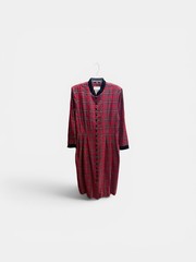 Lady Dorby Plaid Dress Grunge Cottagecore sz 18W NWT Red Tartan Velvet Trim