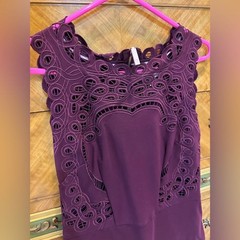 Ted Baker Verita Dress Deep Burgundy Color Sz 3 US 8 Great Condition
