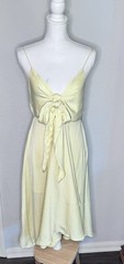 Hello Molly NWT Secret Spot Yellow Dress SZ 8 Tie Up Front Flowy Elegant Chic