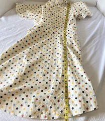 SM Wardrobe Multicolor Cream Polka Dot Fit Flare Party Dress Sz Small NEW!