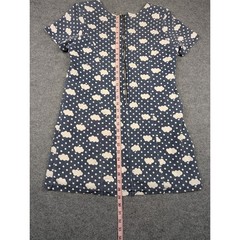 Striptap Blue Cloud Polka Dot Mini Dress Short Sleeve Zip Back Size L