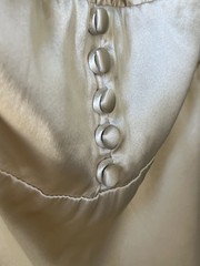 Reformation Ivory Silk Satin Maxi Dress Halter Sleeveless Bow Button Size 10