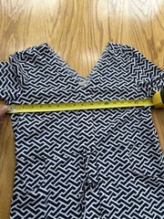 Peter Millar Blue White Geometric Drawstring Beach Dress Cover Up Size Small