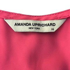 Amanda Uprichard Dress Womens XS Pink Sleeveless Tiered Ruffle Hem Tie Neck