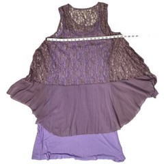 NWOT India Boutique Lace Sleeveless Dress Purple One Size Coquette Stretch