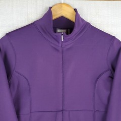 ATHLETA Size Small Womens Softshell 1/2 Zip Jacket Dress Pocketed Grape Stretchy