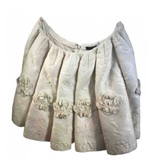 Alexander McQueen Runway 38 White Ivory 3-D Embroideref Flower Jacket & Skirt !!