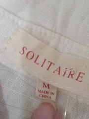 Solitaire Ivory & Beige Embroidered Maxi Dress Sz M Eyelet Sleeve Boho Prairie