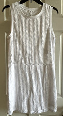 FABLETICS White Mesh Stretch Dress Large – Top Lined – Mid Sheer – Bottom Lined
