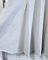 gray cut-out edge maxi long dress S