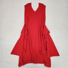 ISSEY MIYAKE Long One Piece Knit Deformed Maxi Length Red Size 2 Equivalent t