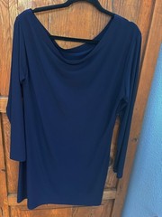 NORMA KAMALI One Shoulder Mini Dress True Navy Size L NWOT