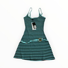 Tiger Mist Celeste Mini Dress Blue Stripe Bodycon Womens XXS Summer Cute
