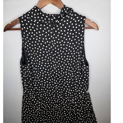 Vintage DATIANI Polka Dot Maxi Dress Size 12 Black White Retro Classy