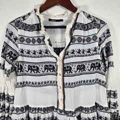 Devotion Twins Size S Dimitri Elephant Embroidered Dress Boho
