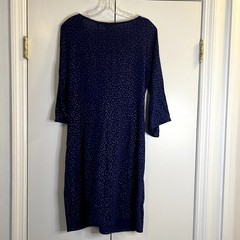 NUMPH Blue Silver Flowy Tie Knot Front Dress Size S NWT