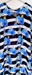 Striped Caftan Nighty Floral Pattern Cotton Kaftan Dress Loungewear JP4044