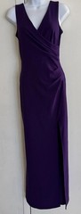 Sleeveless V Neck Split Mermaid Purple Evening Cocktail Long Dress, Urban Chic
