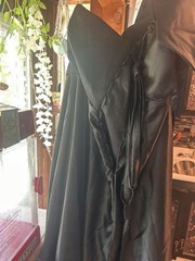 Women’s Black Satin Strapless Bow Accent Long Gown Dress Size 12 Regular