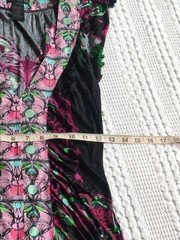 Custo Barcelona Silk Blend Rouched Mini Dress Plunging V Neck Floral Sz 1 Black