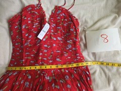J. Crew Women&rsquo;s Collection Ruched Chiffon Dress Red Multi Ajustable Straps Nwt